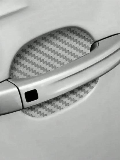 4pcs Car Door Handle Carbon Fiber Scratch-Resistant Protective Stickers, Car Door Handle Protector Covers, Specifically Designed For Door Handle Recessed Areas, Effectively Reduce Scratches Caused By