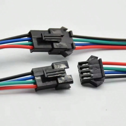 5 Pairs AB Male/Female 4-Pin Connector Cables, RGB LED Strip Aerial Connection Extension Wires
