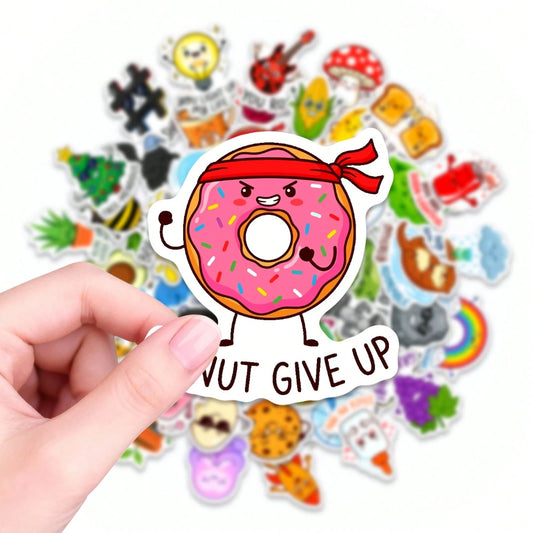 50/100/150pcs Cute Inspirational Cartoon Stickers- Funny Pun Stickers, Multi-Purpose Stickers Suitable For Planners, Suitcases, Water Bottles, Etc.| Vibrant Character Designs Perfect For Students, R