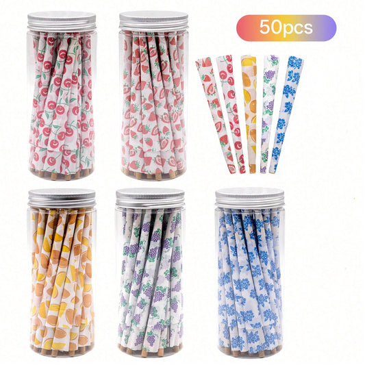 50pcs King Size Pre-Rolled Cones, Fruit-Flavored Pre-Rolled Cones, Slow Burning,Available In Various Fruit Flavors,High-Quality Pre-Rolled Papers,Smoking Stuff,Party Supplies. Back‑To‑School.