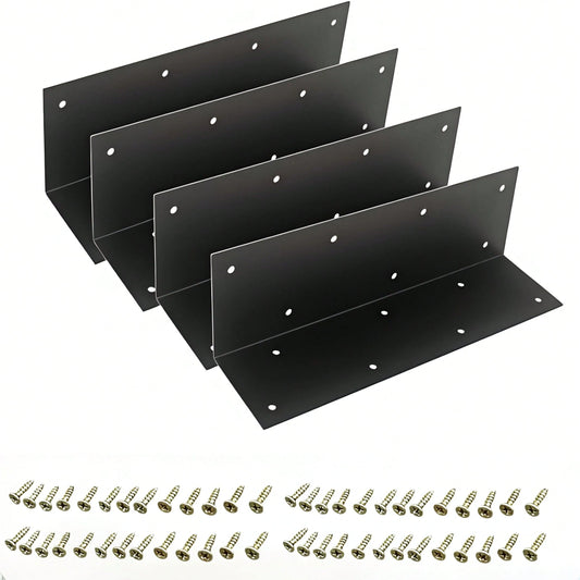 58Pcs Thick New Upgrade Raised Garden Bed Corners Bracket 90 Degree Metal Brackets Rustproof Corner Connectors 4 Corner Brackets With 54 Screws For Garden Fence Yard Accessories, DIY Garden Beds Veget