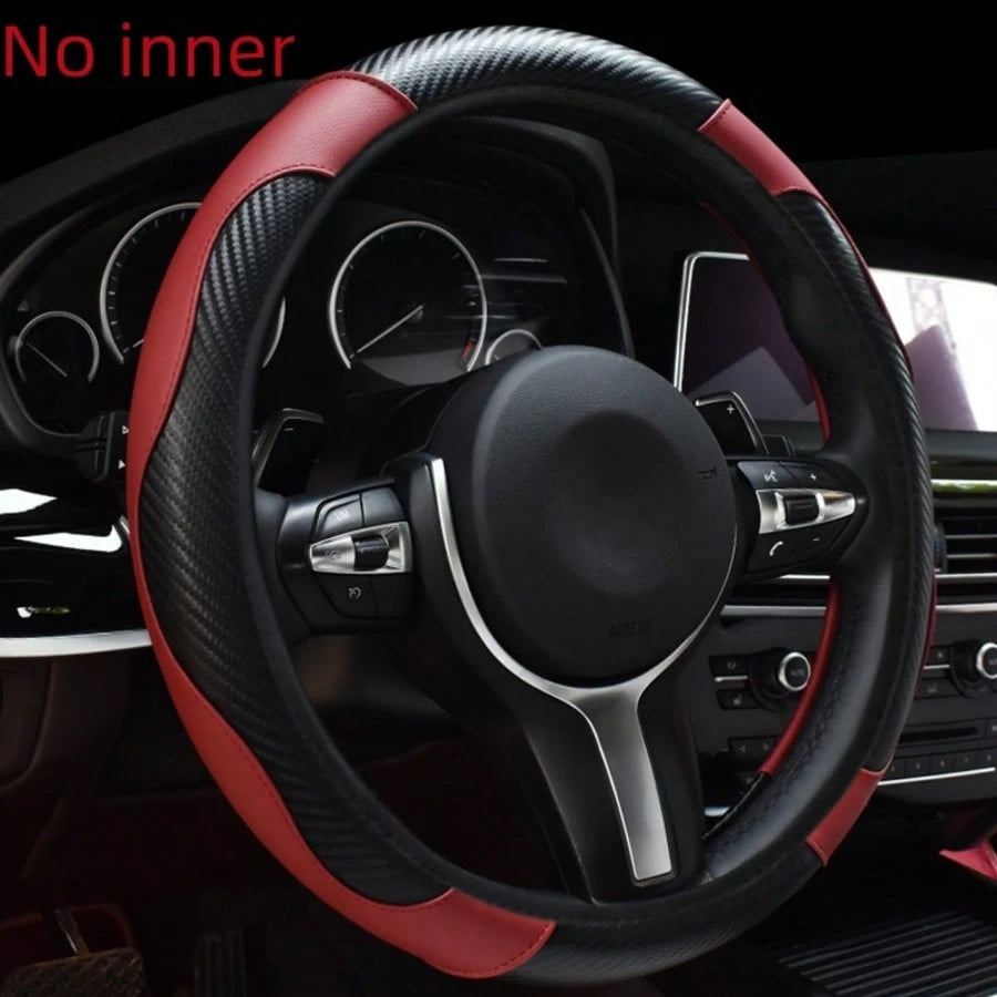 6-Piece Set, PU Leather Car Interior Package, Including Steering Wheel Cover, Shoulder Protection, Gloves, Armrest Box Pad, Suitable For Most Sedans And SUVs