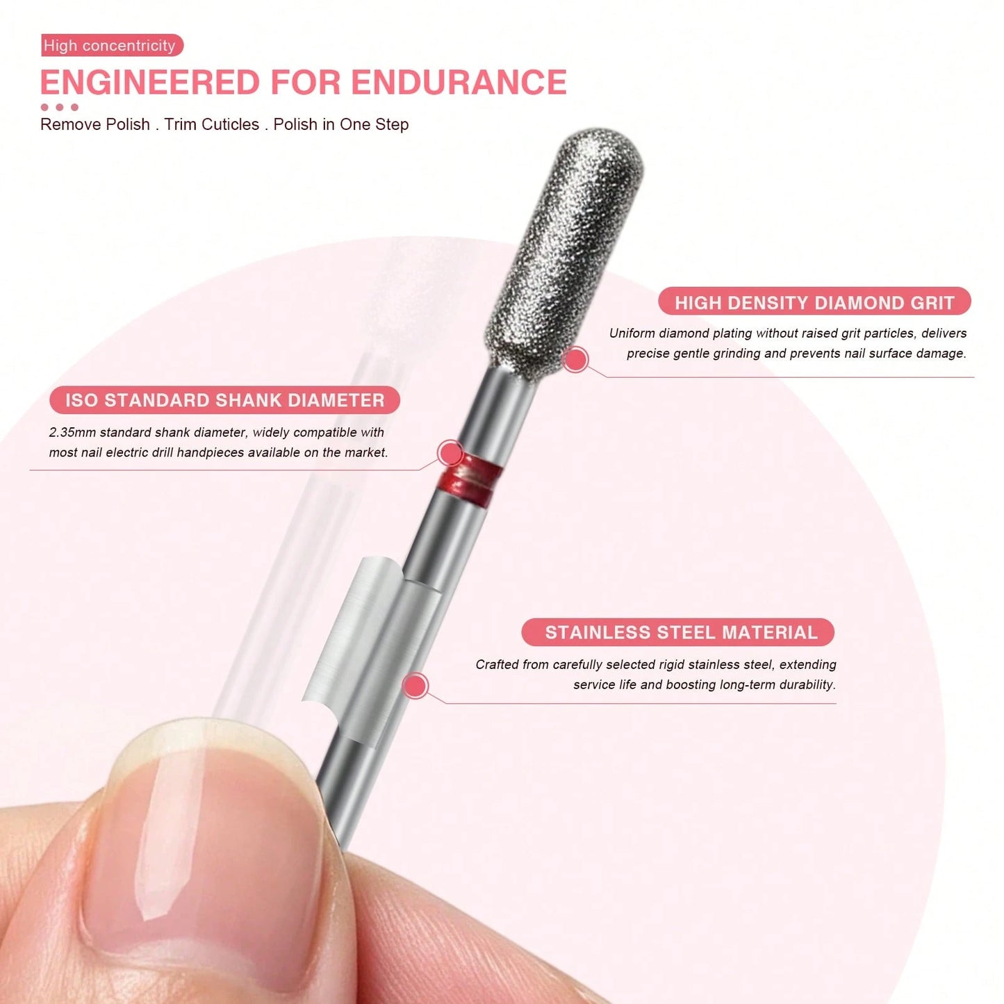 6pcs Diamond Nail Drill Bit Set, Electroplated Wear-Resistant Nail Rotary Cutting Heads, Multi-Shape Nail Grinding Head Kit, Suitable For Nail Drills, Cuticle Removal