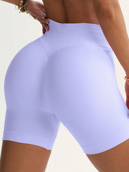 6pcs Women's Tummy Control Butt Lifting Running Training Fitness Yoga Outdoor Sports Shorts, Spring Summer Autumn Fitness Set, Gym Double Layer Shorts, Athleisure