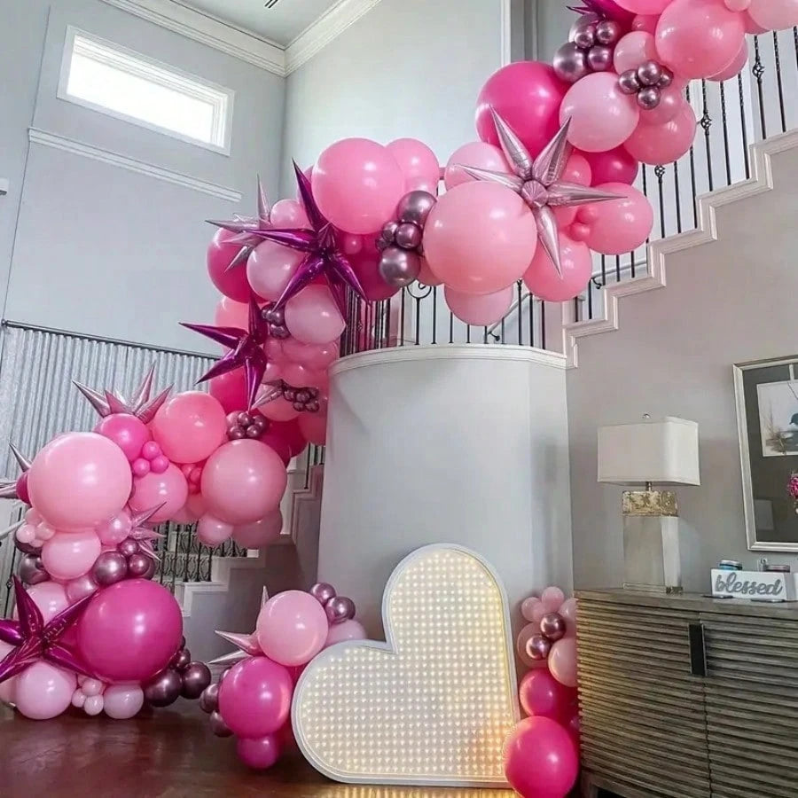 72pcs/Set Metallic Pink & Rose Red Latex Balloons, 10inch, Suitable For Baby Shower, Mother's Day, Wedding, Birthday Party, Anniversary, Graduation, Holidays, Indoor & Outdoor Home Decor, With White R