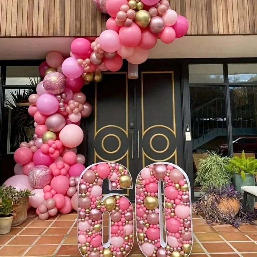 72pcs/Set Metallic Pink & Rose Red Latex Balloons, 10inch, Suitable For Baby Shower, Mother's Day, Wedding, Birthday Party, Anniversary, Graduation, Holidays, Indoor & Outdoor Home Decor, With White R
