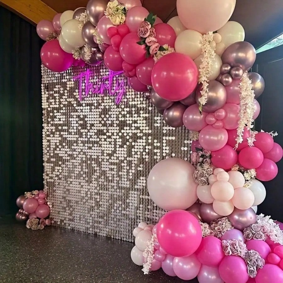 72pcs/Set Metallic Pink & Rose Red Latex Balloons, 10inch, Suitable For Baby Shower, Mother's Day, Wedding, Birthday Party, Anniversary, Graduation, Holidays, Indoor & Outdoor Home Decor, With White R