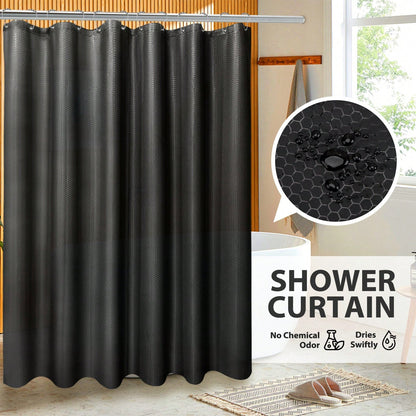 8pcs Bathroom Sets With Shower Curtain-Shower Curtain,Bathroom Trash Can,Toilet Brush,Soap Dispenser,Toothbrush Holder,Mouthwash Cup,Soap Dish,Hooks-Easy To Clean, Space Saving, High-Quality-Ideal G