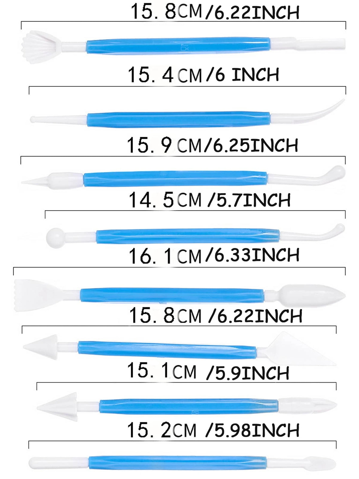 8pcs Blue Clay Sculpting Tools, Plastic Modeling Knives