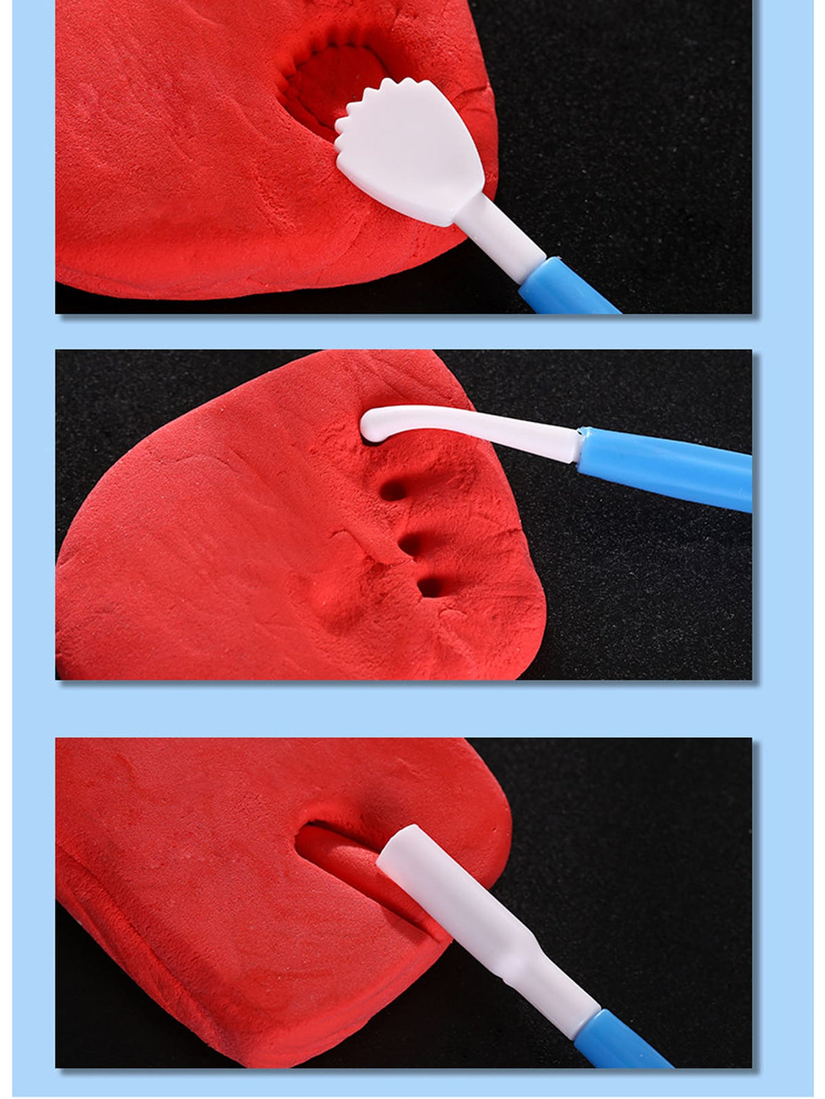 8pcs Blue Clay Sculpting Tools, Plastic Modeling Knives