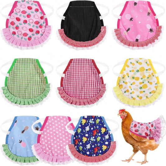 9Pcs Chicken Saddles For Hens, Waterproof Chicken Aprons With Elastic Straps, Chicken Feather Protective Jackets, Poultry Protectors, Wing Back Protectors, Hen Feather Fixing Supplies