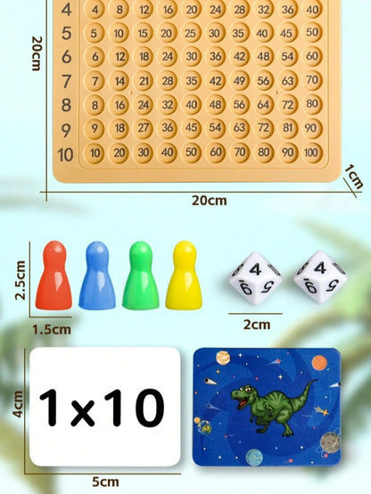 9x9 Multiplication Table Fun Board Game Set, With Card Slots, Question Cards, Dice, Operation Board, Math Teaching Tool, Suitable For Classroom Teaching, Parent-Child Early Education, Recess Competiti