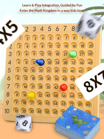 9x9 Multiplication Table Fun Board Game Set, With Card Slots, Question Cards, Dice, Operation Board, Math Teaching Tool, Suitable For Classroom Teaching, Parent-Child Early Education, Recess Competiti