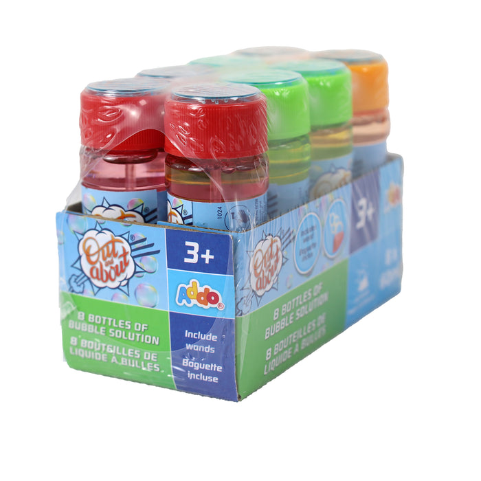 Addo Out and About Bubble Solution - 8 Pack of 60ml Portable Refills (480ml Total)