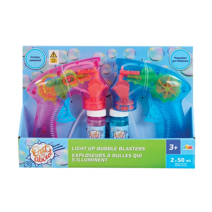 Addo Out and About Light Up Bubble Blaster - Motorized LED Bubble Blower with Solution