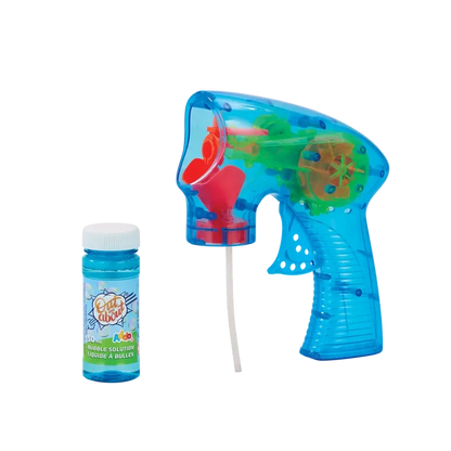 Addo Out and About Light Up Bubble Blaster - Motorized LED Bubble Blower with Solution