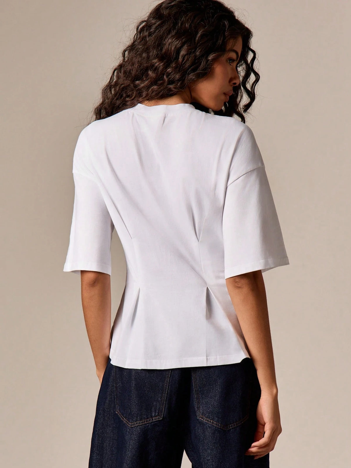 AiiRZ Women's Peplum Short Sleeve T-Shirt With Cinched Waist And Relaxed Fit For Casual Everyday Wear
