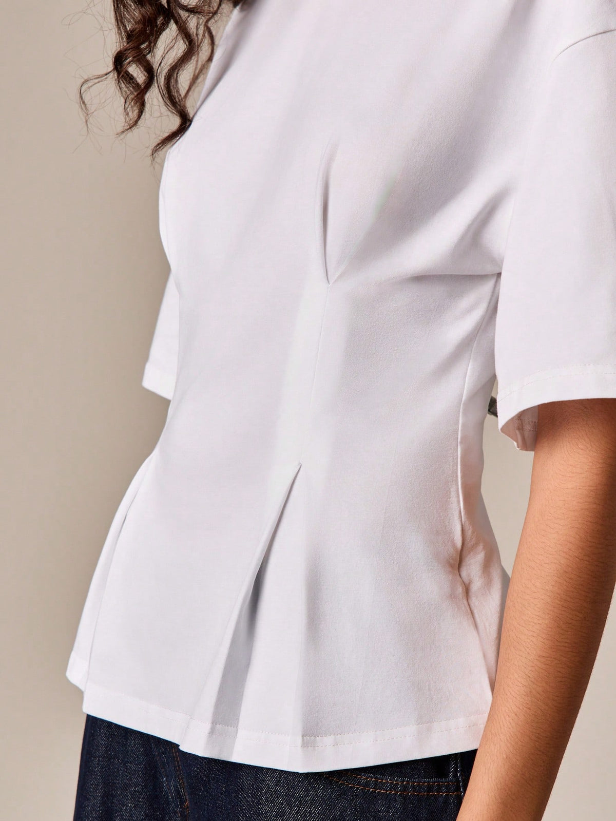 AiiRZ Women's Peplum Short Sleeve T-Shirt With Cinched Waist And Relaxed Fit For Casual Everyday Wear