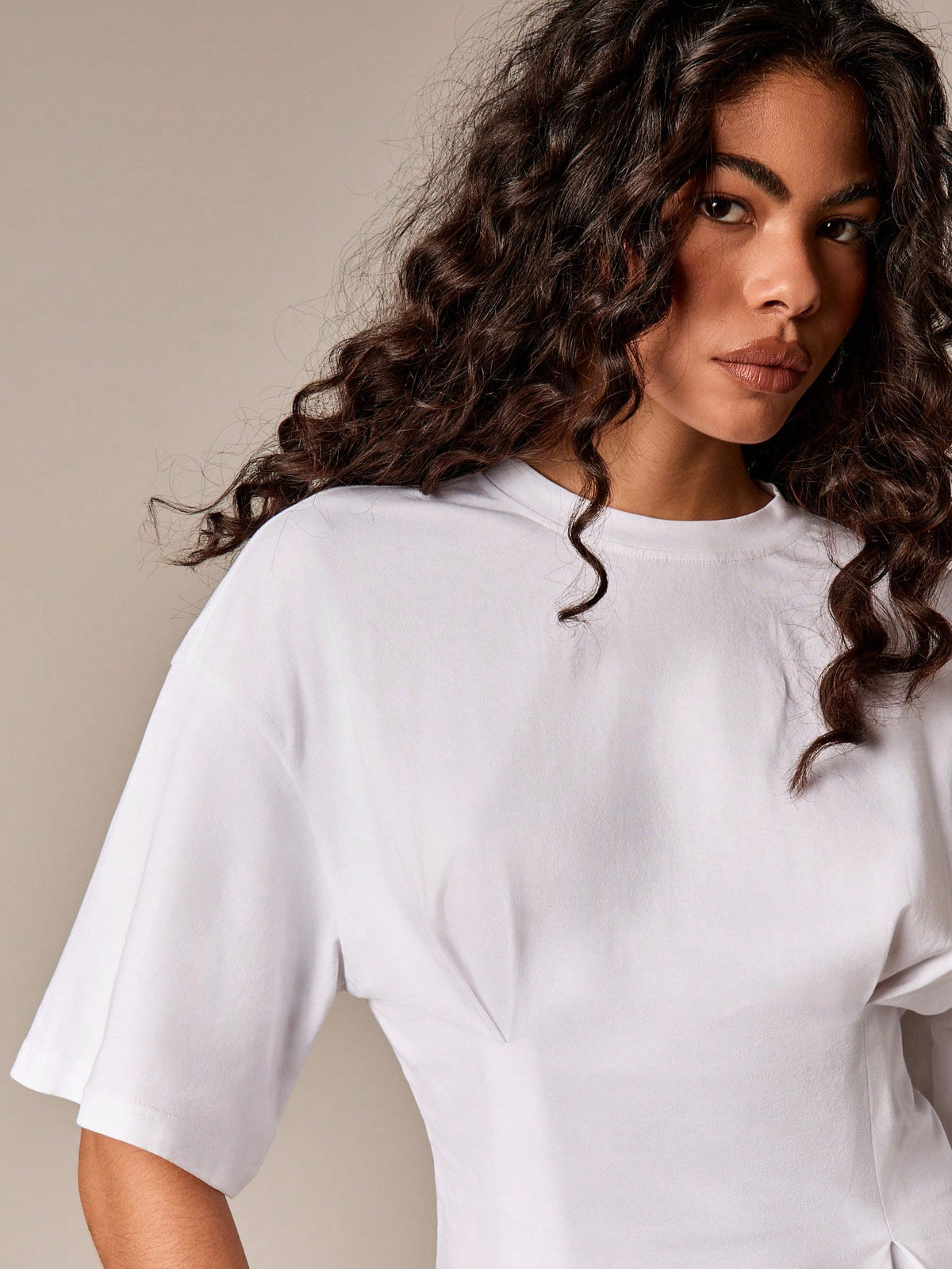AiiRZ Women's Peplum Short Sleeve T-Shirt With Cinched Waist And Relaxed Fit For Casual Everyday Wear