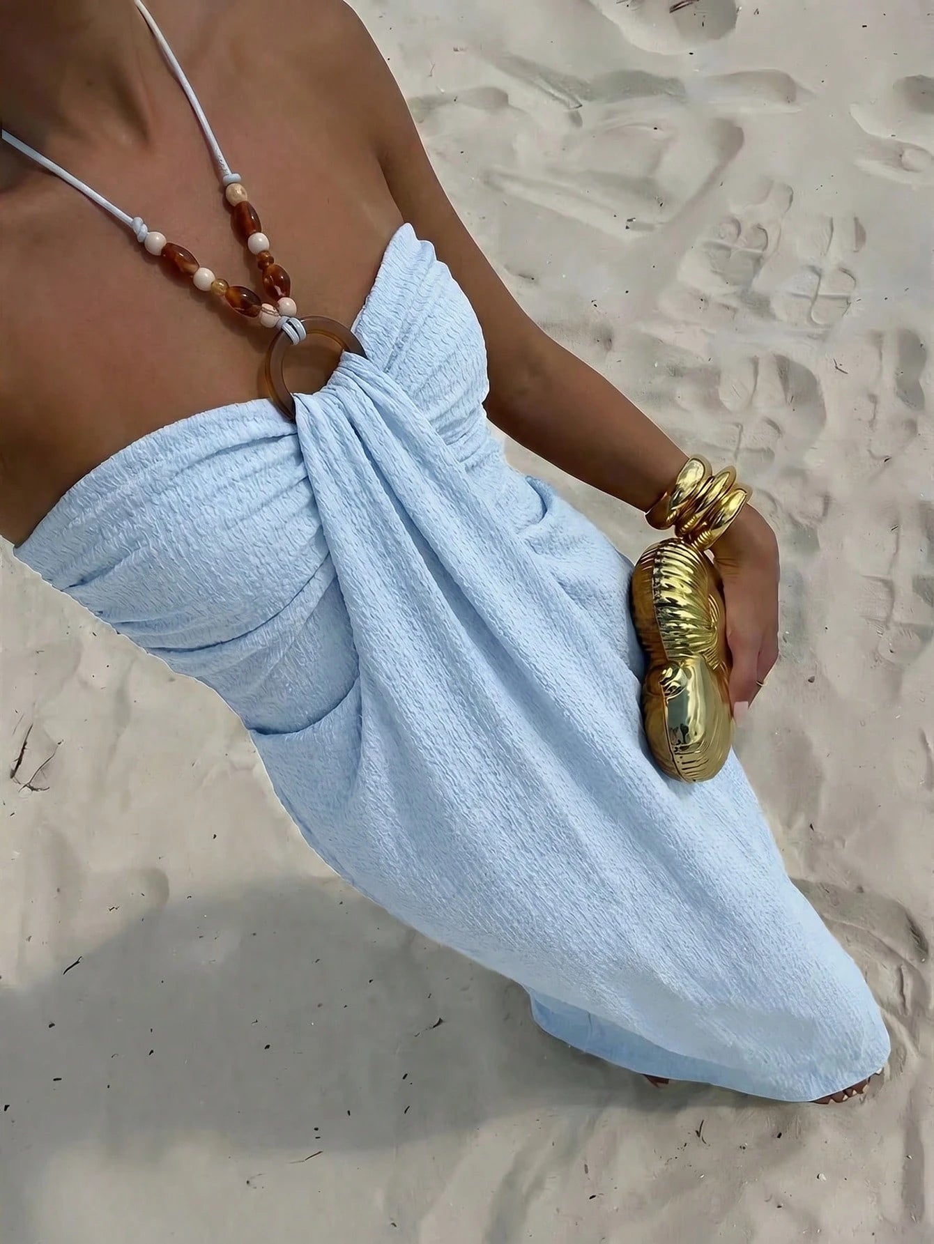 Aloruh Women's Vacation Beaded Linked Dress,Summer Dresses For Women,Dresses For Women Summer