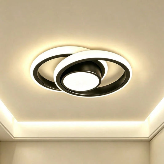 AMILL Modern LED Ceiling Light, Round Small Ceiling Lamp,3-Color Lighting Close To Ceiling Light Fixture For Hallway, Aisle, Corridor, Bedroom, Kitchen