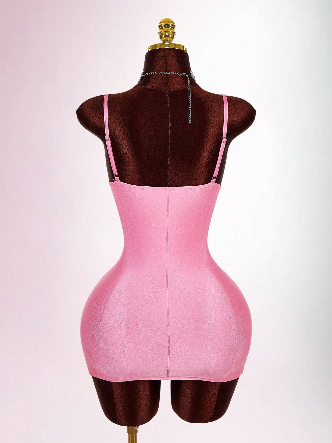 Amplova Soft Pink Summer Bandage Night Out Club Bodycon Mini Camisole Dress Padded Bust Avant-Garde Skin Tight Shapewear Dress Tummy Control Built In Bra Sexy