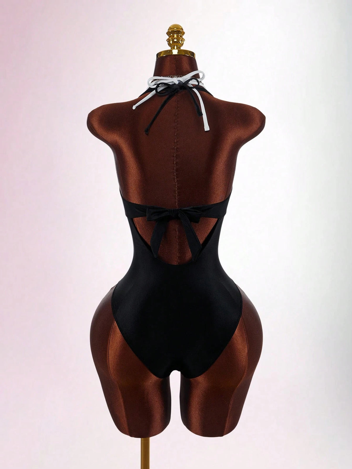 Amplova Women's Contrast Color One-Piece Swimsuit, Sexy And Fashionable Beachwear Summer Vacation