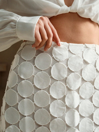 Anewsta Laser Cut Multi Circle Double Layered Skirt