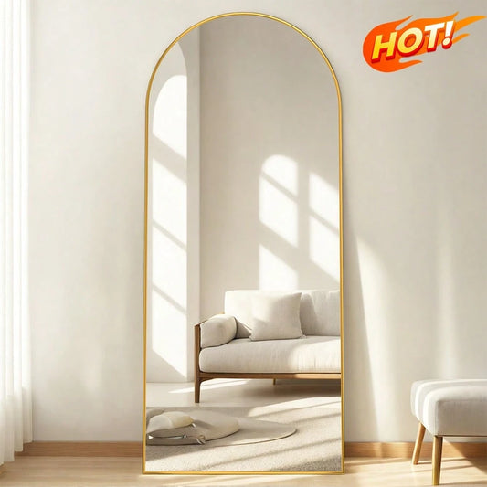 Antok Full Length Mirror, 57"X19" Arch Floor Mirror, Floor Standing Mirror Freestanding Arch Full Body Mirror With Stand For Bedroom, Hanging Mounted Mirror For Living Room Cloakroom Home Decor Back T