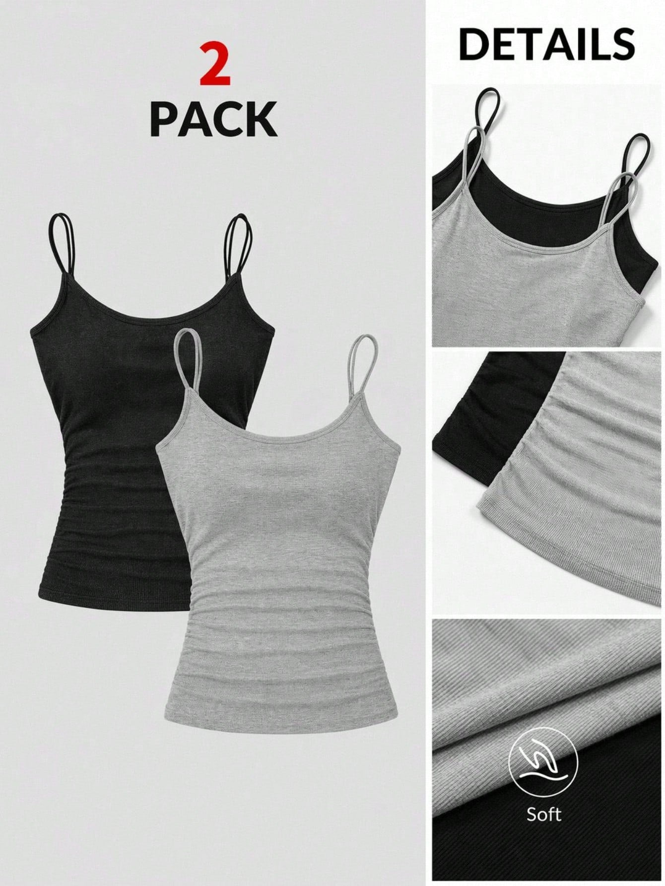 Attitoon Plus Size Women's Casual Black Ribbed Crop Tank Top With Square Neck And Sleeveless Design