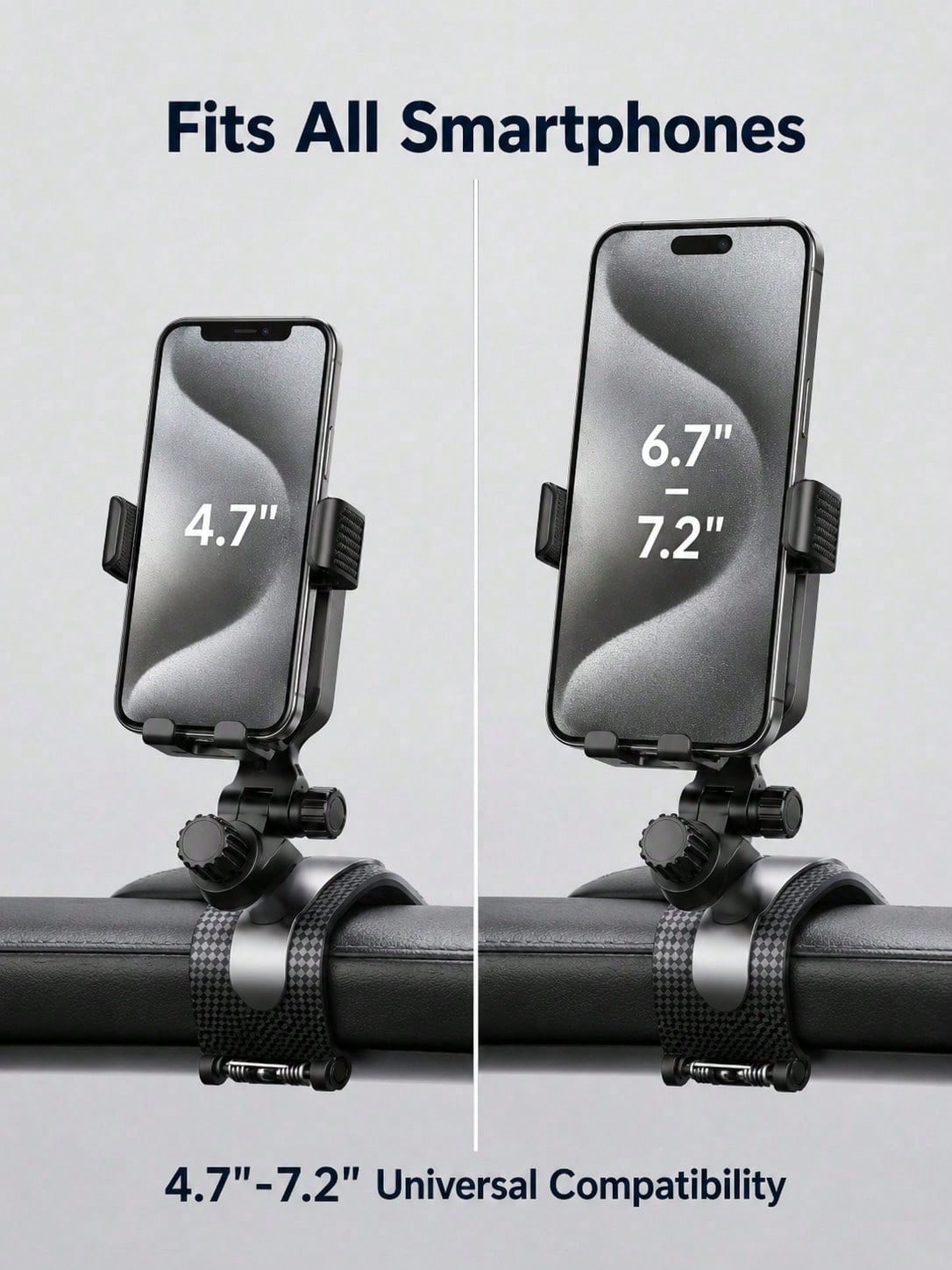 Auto Accessories Car Phone Holder, Universal Clip-On Dashboard Mount With Multi-Angle Adjustment, Anti-Shake GPS Navigation Stand For All Smartphones