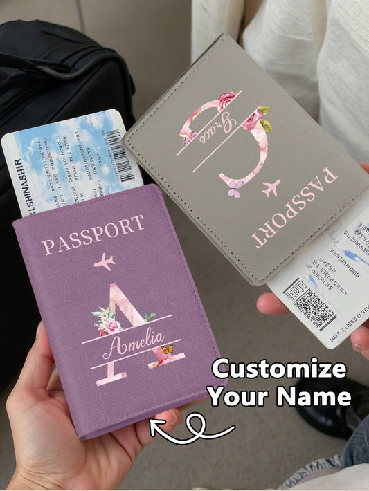 Ayotu Personalized Passport Holder, Customizable With Name, Fashionable Foldable Travel Accessory, Lightweight, Suitable For School, Travel Or As A Gift, Travel Organizer, Coquette Aesthetic, Graduati