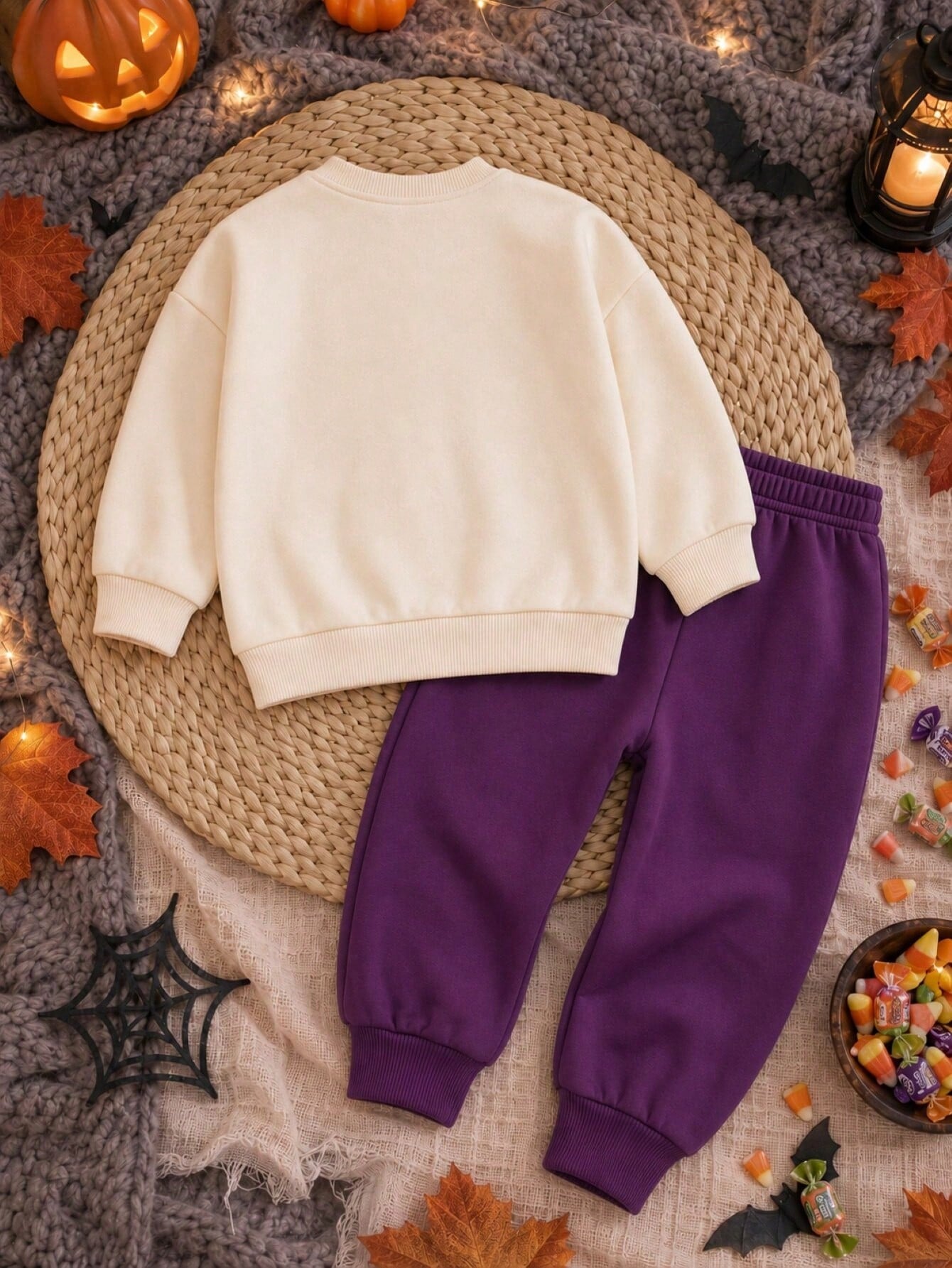Baby Boy Casual Comfortable Crew Neck Sweatshirt Set, Halloween Party Theme, Gathering, Holiday Outfit Halloween