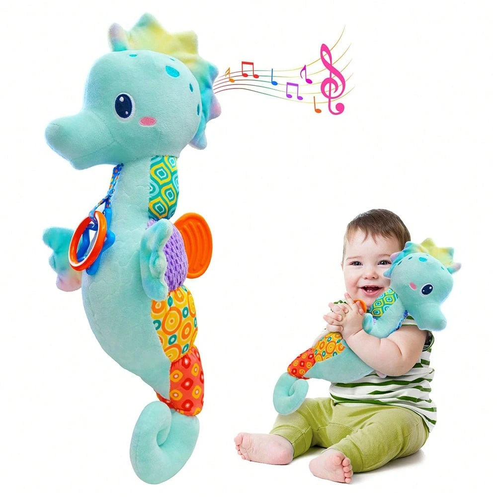 Baby Toys 0-6 Months, Infant Musical Stuffed Animals Soft Toy With Bright Colors, Crinkle Sound Paper, Multi-Textures & Rattles, For 0 6 12 Months Boy/Girls(Blue&Pink&Purple) Valentine'S Day, Hallowee