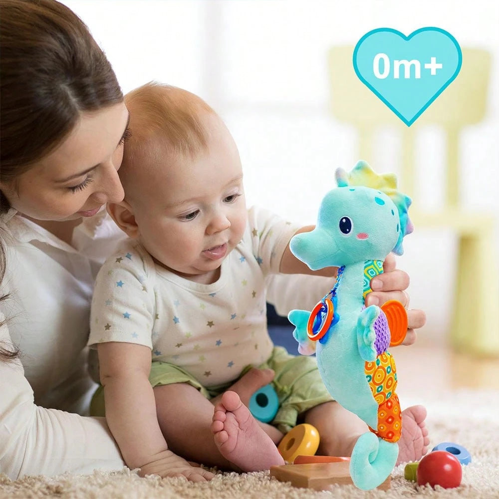 Baby Toys 0-6 Months, Infant Musical Stuffed Animals Soft Toy With Bright Colors, Crinkle Sound Paper, Multi-Textures & Rattles, For 0 6 12 Months Boy/Girls(Blue&Pink&Purple) Valentine'S Day, Hallowee