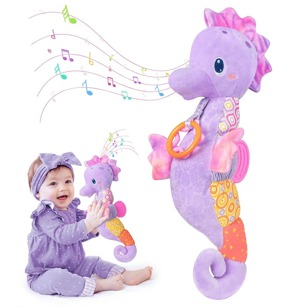 Baby Toys 0-6 Months, Infant Musical Stuffed Animals Soft Toy With Bright Colors, Crinkle Sound Paper, Multi-Textures & Rattles, For 0 6 12 Months Boy/Girls(Blue&Pink&Purple) Valentine'S Day, Hallowee