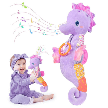 Baby Toys 0-6 Months, Infant Musical Stuffed Animals Soft Toy With Bright Colors, Crinkle Sound Paper, Multi-Textures & Rattles, For 0 6 12 Months Boy/Girls(Blue&Pink&Purple) Valentine'S Day, Hallowee