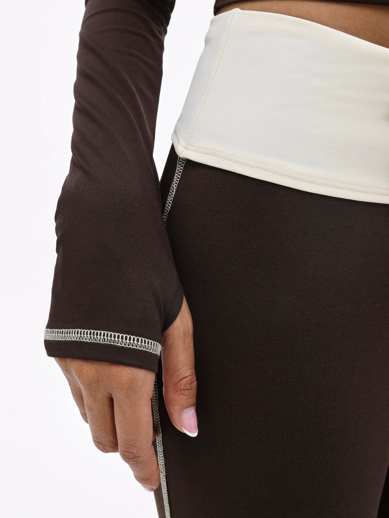 BABYPHAT Plus Size Cropped Zip-Up Hoodie With Cat Line Art Print And Contrast Ivory Hood Detail Long Sleeve Fall