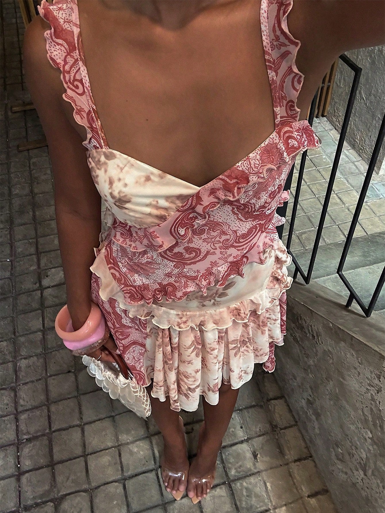 BAE Women's Floral Print Ruched Casual Vacation Date Mini Cami Dress, Festival Outfit Women