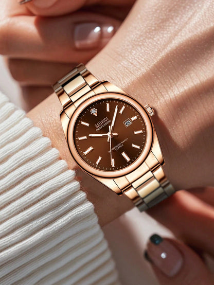 BAISHIQI 1pc Women's Fashionable And Minimalist Watch, High-Quality Quartz Stainless Steel Strap, Date, Luminous Hands, 3ATM Waterproof, Elegant Wo Gift+Free Steel Strip Cutting Tool+Free Box