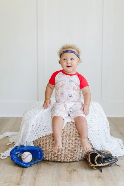 Baseball Snacks Raglan Romper