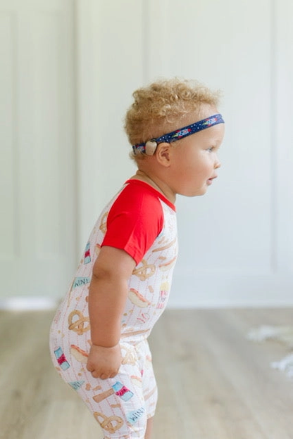 Baseball Snacks Raglan Romper
