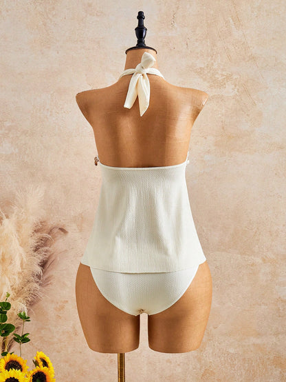 Bellisia Women's Spring/Summer New Separate Special Fabric Beach Vacation Set