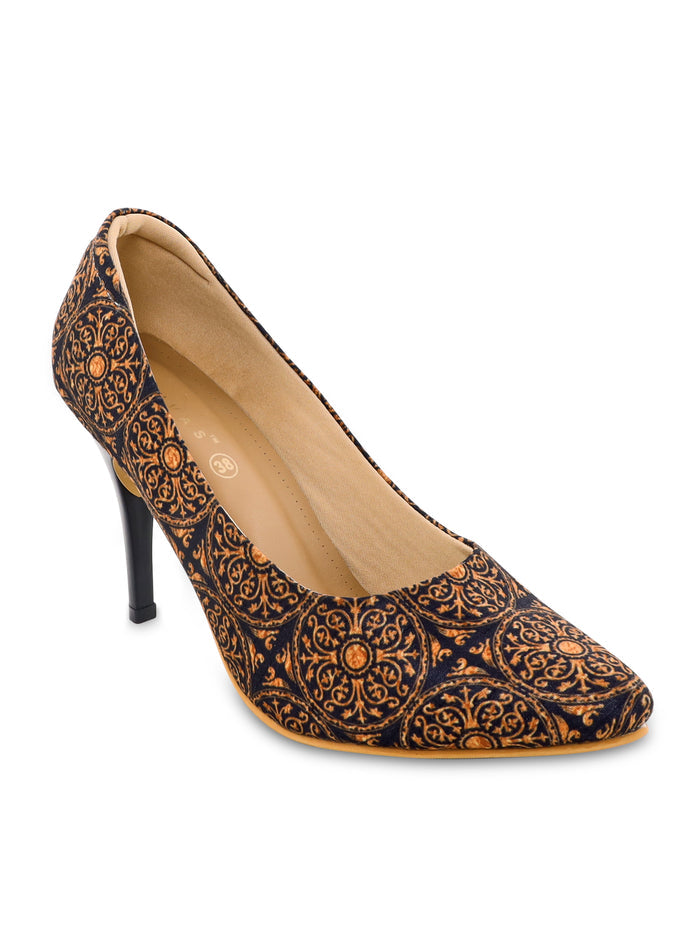 Black & Gold Pumps Shoes