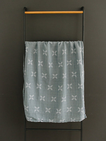Blue X Swaddle Blanket Freshly Picked + Mebie Baby
