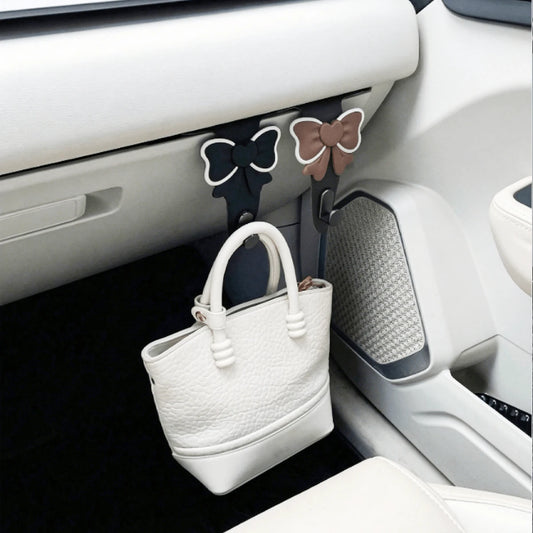 Bow Creative Car Hook, Front Passenger Seat Decoration Multi-Functional Storage Hook (Suitable For Glove Box)