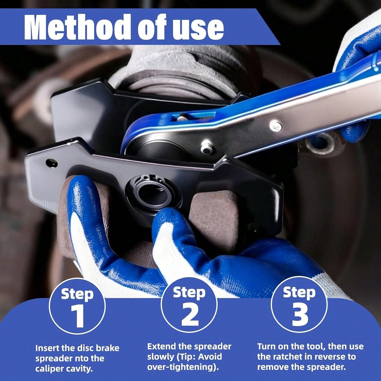 Brake Caliper Press Tool, Ratchet Piston Compressor With 2 Hooks, Universal Disc Brake Spreader Wrench, Easy Automotive Repair Tool For DIY Car Brake Maintenance, Father's Day Gift