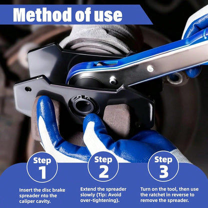 Brake Caliper Press Tool, Ratchet Piston Compressor With 2 Hooks, Universal Disc Brake Spreader Wrench, Easy Automotive Repair Tool For DIY Car Brake Maintenance, Father's Day Gift