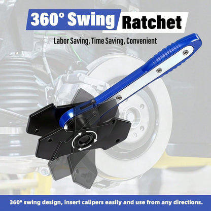 Brake Caliper Press Tool, Ratchet Piston Compressor With 2 Hooks, Universal Disc Brake Spreader Wrench, Easy Automotive Repair Tool For DIY Car Brake Maintenance, Father's Day Gift