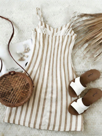 Breezaya Vacation Style Fashion Versatile Urban Business Office Commute Playful Sweet Valentine's Day Date Party Beach Seaside Daily Wear Versatile Casual Elegant Classic Popular Spaghetti Strap V-Nec